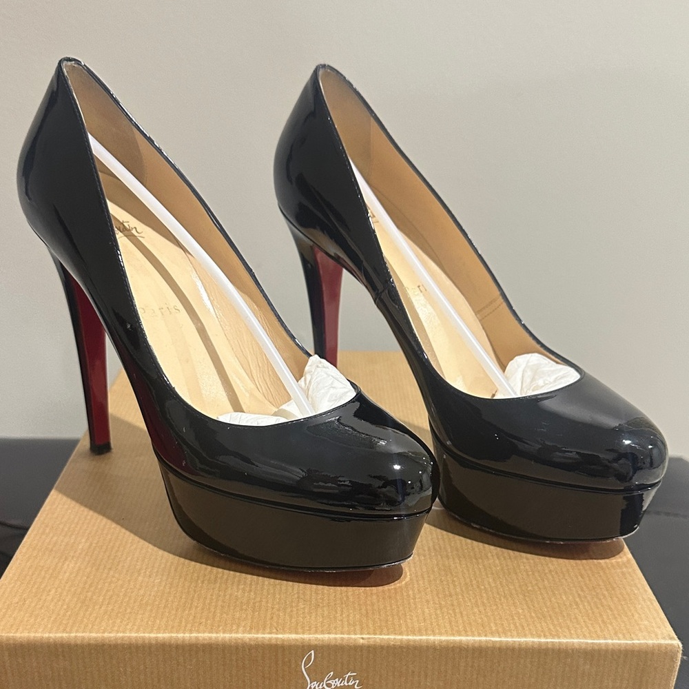 Christian Louboutin Black Patent Heels with Red Soles
